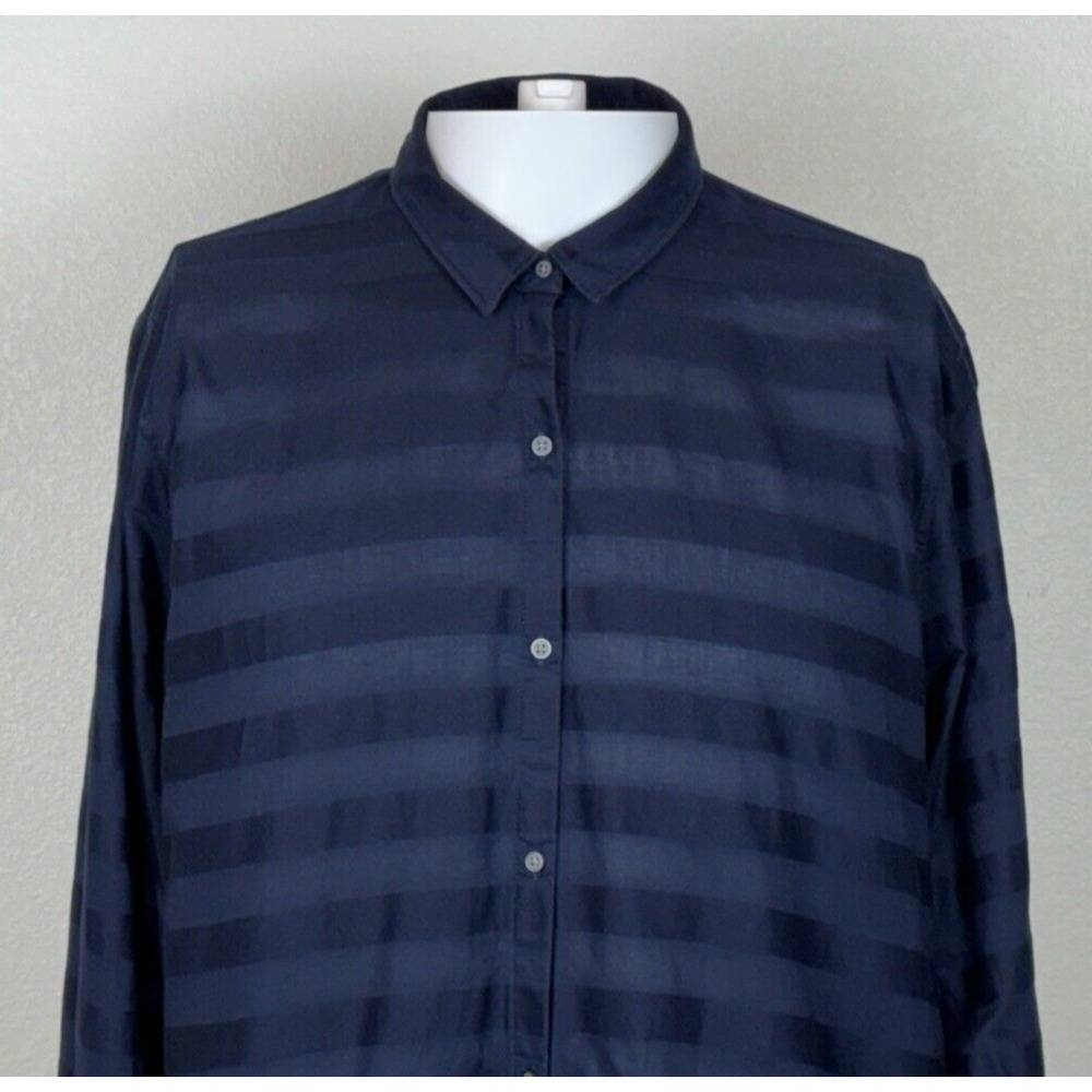 Gap Mens Vintage 2000's Navy Striped Button Up XL  Y2K Preppy Old Money Nautical - Picture 2 of 10
